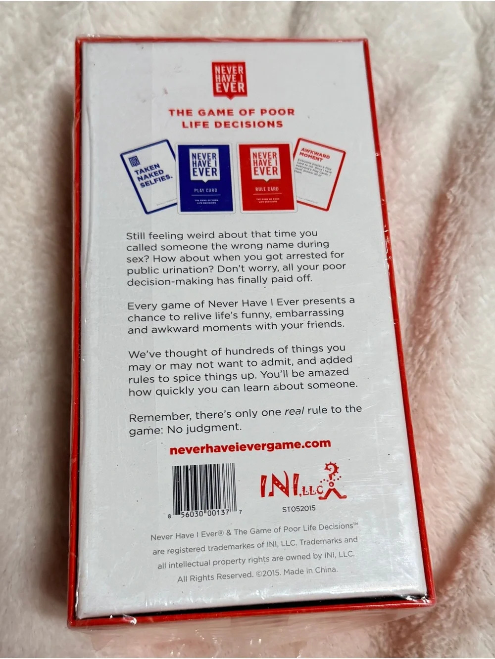 Party Game Never Have I Ever The Game of Poor Life Decisions 2015 ages 17+ New